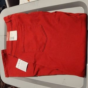 Red Guess brand jeans